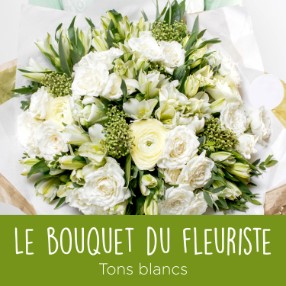 Bouquet Surprise en Blanc - Fleuriste.ca